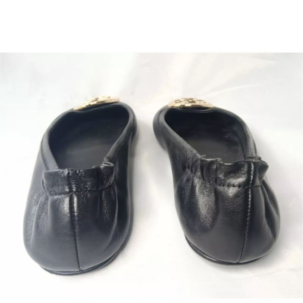 Tory Burch Minnie Travel Ballet Shoes Women's Size 6~Black/Gold - Picture 7 of 10